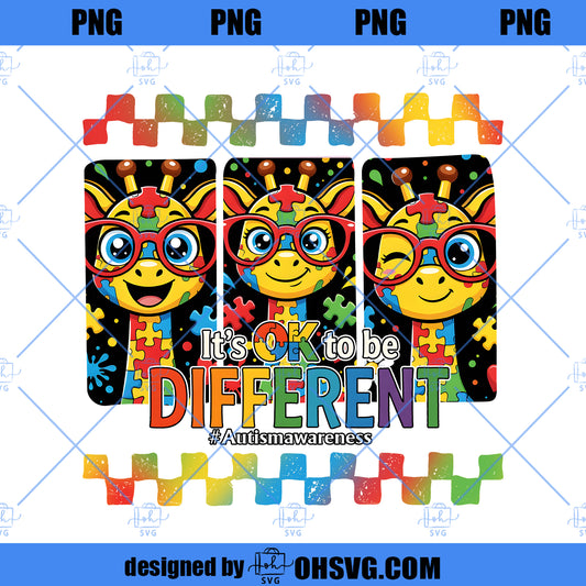 Its Ok to Be Different Autism png, Giraffe Kids Autism png, Autism Mama png, Special Needs Awareness Design, Digital Download