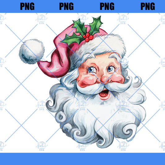 Pink Santa PNG Sublimation Gift Pink Christmas Sparkle Download, Vintage Santa Clipart, Retro Christmas PNG for Shirt, Vintage Christmas PNG
