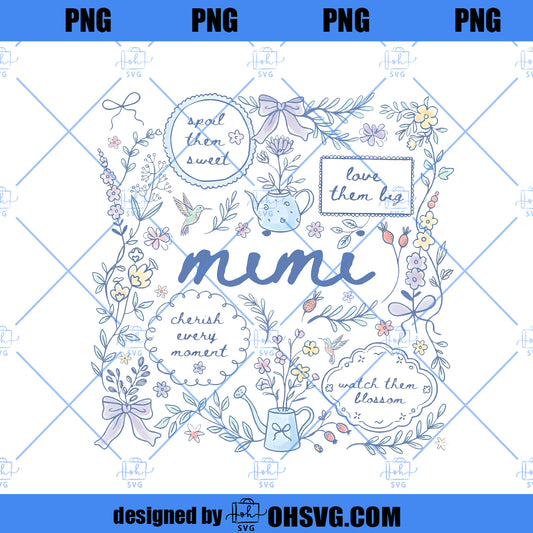 Cottagecore Floral Mama Bundle Png, Retro Floral Mama Png, Grandma Yaya Mimi Png, Best Mom Ever Png, Mother’s Day Mama Png
