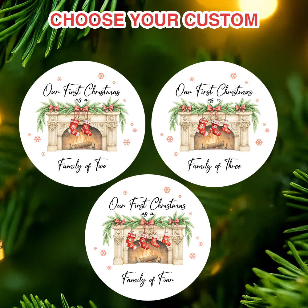 Personalised First Christmas as a Family of 4 Ornament, Baby First Christmas Tree Ornament, 1st Xmas Ornament 2025