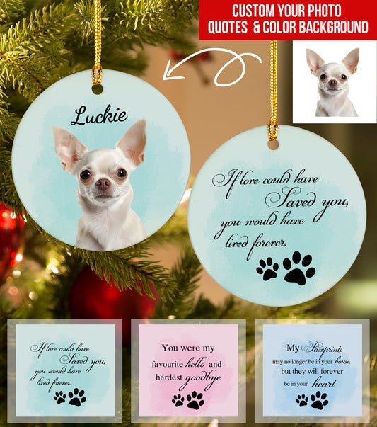 Personalized Pet Watercolor Ornament Using Pet's Photo + Name - Custom Ornament Christmas Dog Ornament Personalized Dog Ornament Custom Dog