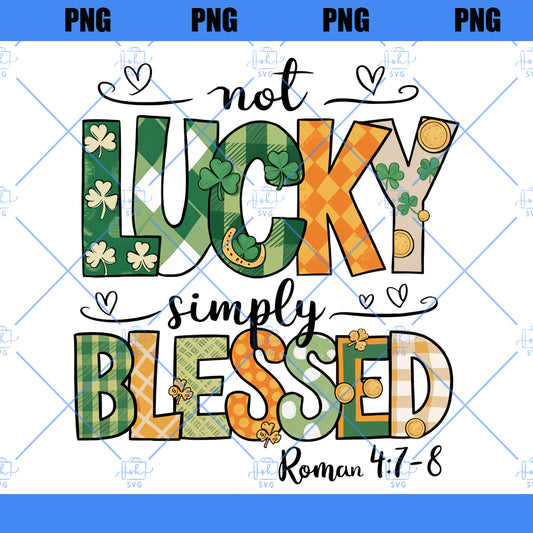 Not lucky simply Blessed Roman 4:7-8 png,Bible Verses png,patrick doodles png,Leopard Print Saint Patrick Day png,Jesus St. Pattys Day png