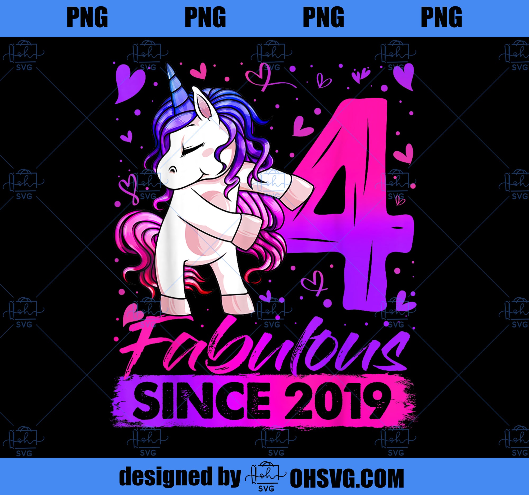 4 Years Old Flossing Unicorn Gifts 4th Birthday Girl Party 1 PNG, Magic Unicorn PNG, Unicorn PNG