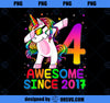 4 Years Old Unicorn Dabbing 4th Birthday Girl Unicorn Party 1 PNG, Magic Unicorn PNG, Unicorn PNG