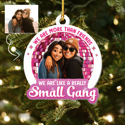 Custom Acrylic Ornament - Personalized Best Friend Christmas Birthday Gifts For Women, Besties, Sisters, BFF - Friendship Warms The Coldest Days