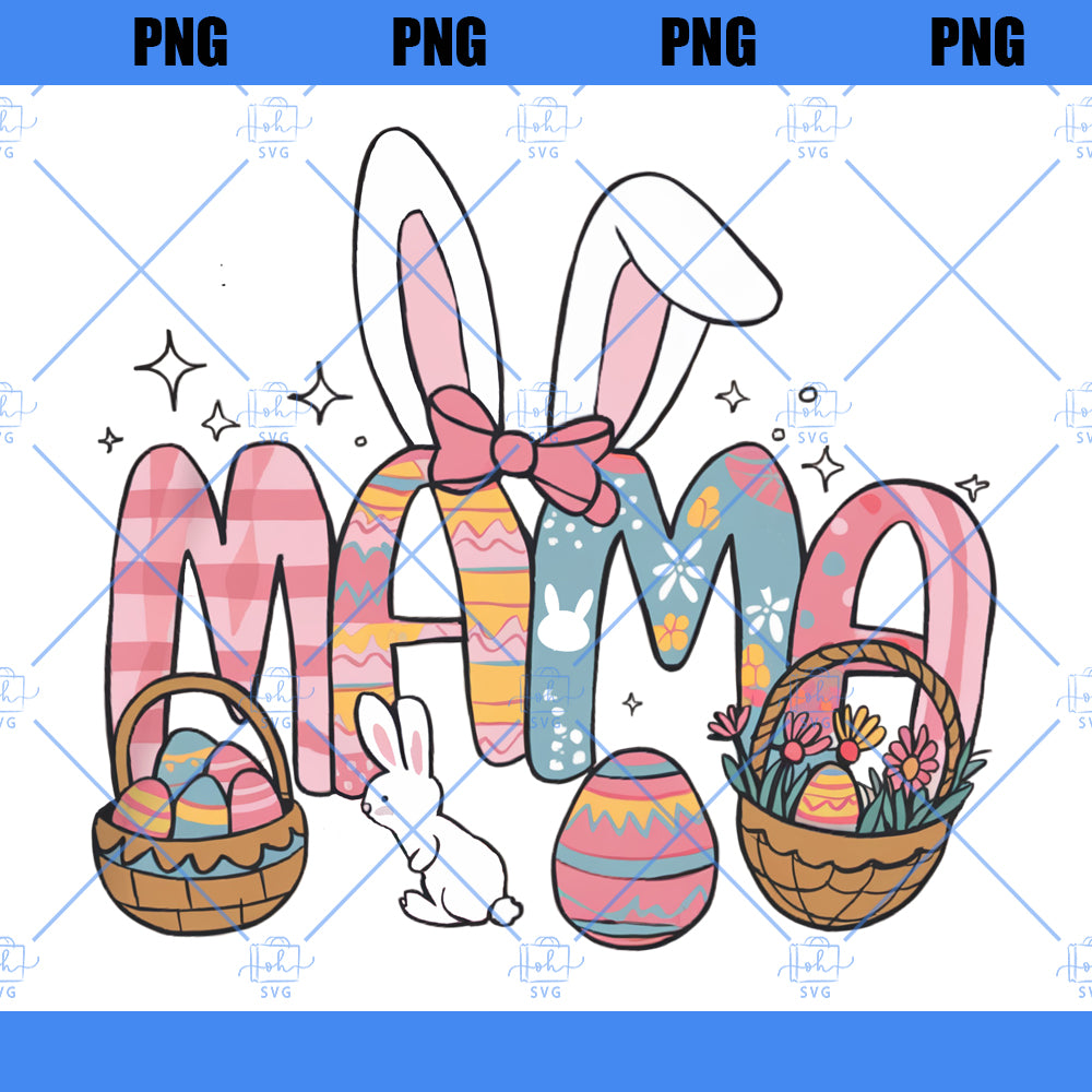 Mama Easter Coquette Png, Happy Easter PNG, Easter Png Bundle, Mini, Nana, Gigi, Retro Easter Egg Png, Easter Bunny Png, Floral Spring Png