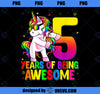 5 Years Old Birthday Unicorn Flossing 5th Birthday Unicorn PNG, Magic Unicorn PNG, Unicorn PNG