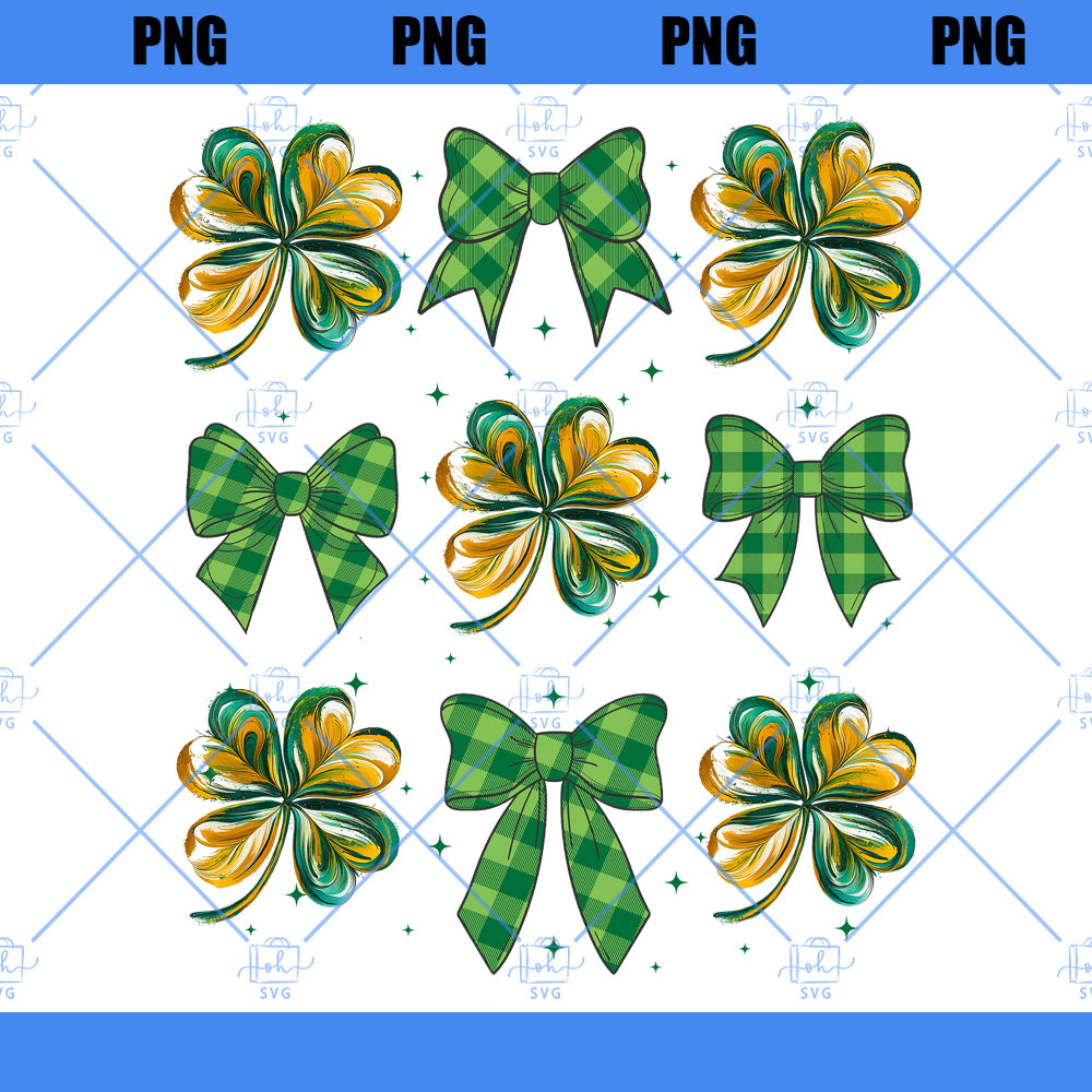 Coquette Patrick's Day Bow Png, Patrick Day Png, Lucky Bow Png, Trendy Png, Irish Patrick Day Shirt Design, Brushstroke, Green Day