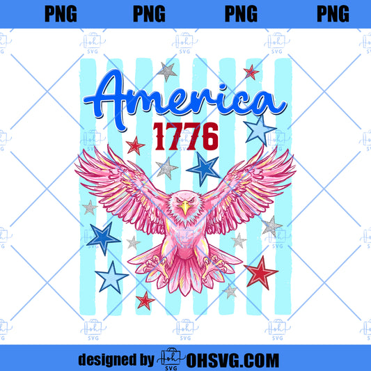 America Eagle Png, America 1776 Png, Preppy Patriotic Eagle Png, 4th of July Eagle Design, Patriotic Sublimation Graphic