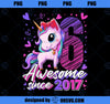 6 Years Old Cute Unicorn Gifts 6th Birthday Kids Girl Party PNG, Magic Unicorn PNG, Unicorn PNG