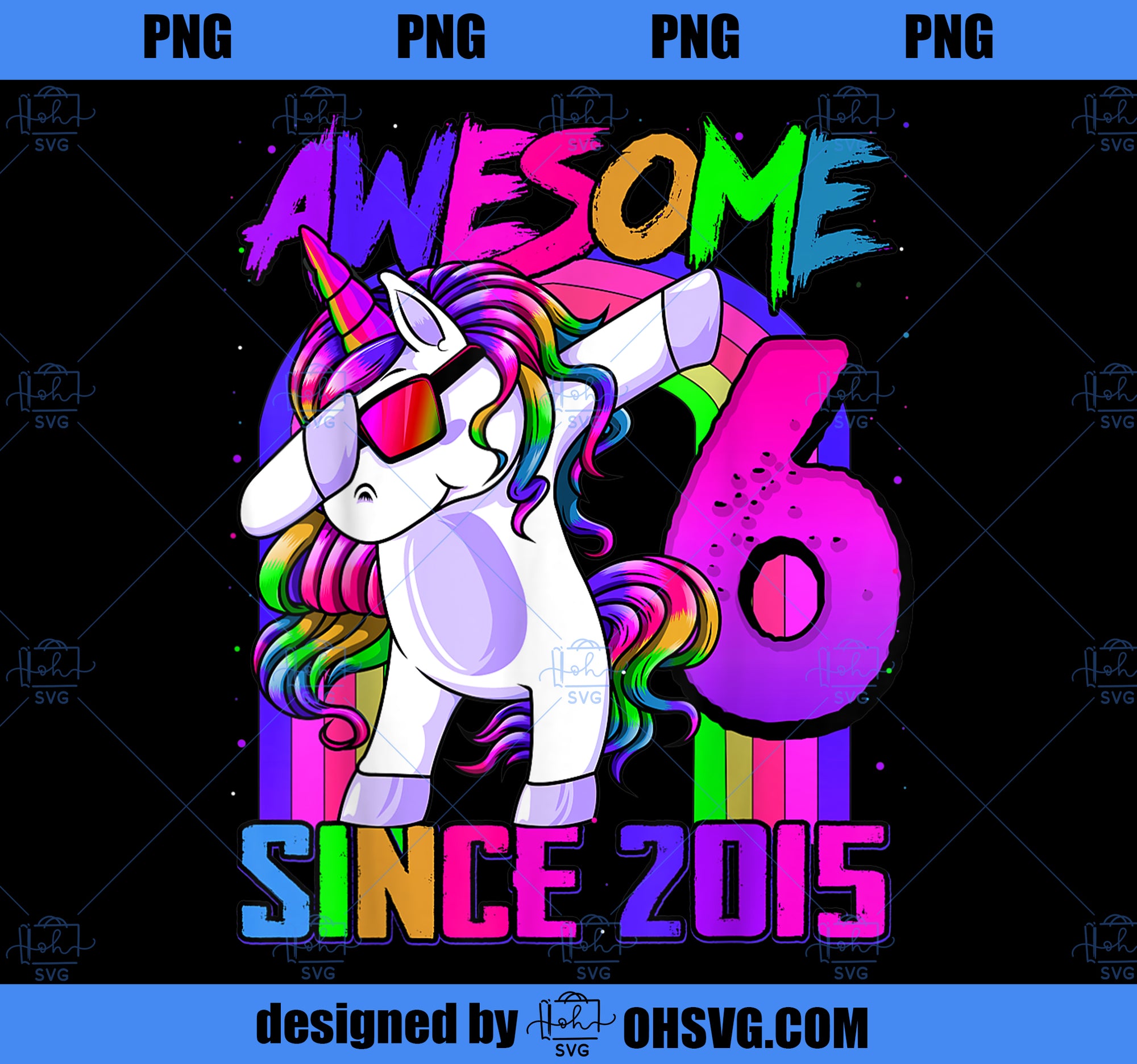 6 Years Old Unicorn Dabbing 6th Birthday Girl Unicorn Party 1 PNG, Magic Unicorn PNG, Unicorn PNG