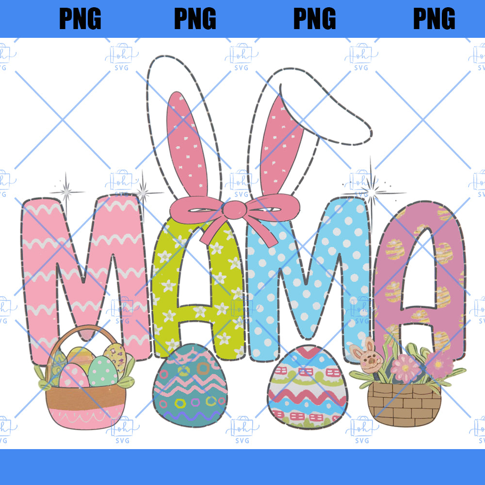 Mama Easter Coquette Png, Happy Easter PNG, Easter Png Bundle, Mini, Nana, Gigi, Retro Easter Egg Png, Easter Bunny Png, Floral Spring Png