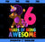 6th Birthday Dabbing Unicorn Afro Party Gift 6 Years Old PNG, Magic Unicorn PNG, Unicorn PNG