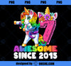 7 Awesome Since 2015 Flossing Unicorn 7th Birthday Girls PNG, Magic Unicorn PNG, Unicorn PNG