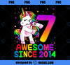 7 Years Old Unicorn Flossing 7th Birthday Girl Unicorn Party PNG, Magic Unicorn PNG, Unicorn PNG