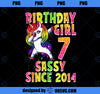 7th Birthday Girl Dabbing Unicorn 7 Years Old Party Gift PNG, Magic Unicorn PNG, Unicorn PNG