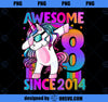 8 Years Old Unicorn Dabbing 8th Birthday Girl Unicorn Party 1 PNG, Magic Unicorn PNG, Unicorn PNG