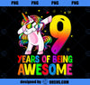 9 Years Old Birthday Unicorn Dabbing 9th Birthday Unicorn PNG, Magic Unicorn PNG, Unicorn PNG