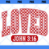 Christian Valentines Png, Loved John 3:16 Png, Retro Valentine Png, Valentines Day Png, Bible Verse Png, XOXO Png, Checkered Varsity Png