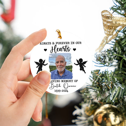 Custom Photo Memorial Ornament, Dad Remembrance Ceramic Ornament, Memorial Day Acrylic Ornament, Dad Loss Ornament, Funeral Ornaments