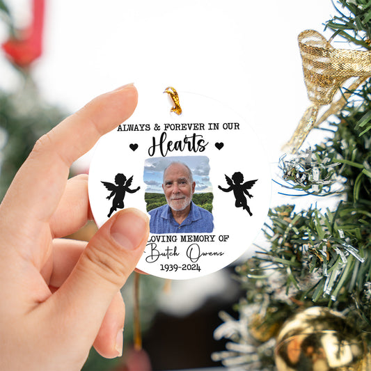 Custom Photo Memorial Ornament, Dad Remembrance Ceramic Ornament, Memorial Day Acrylic Ornament, Dad Loss Ornament, Funeral Ornaments