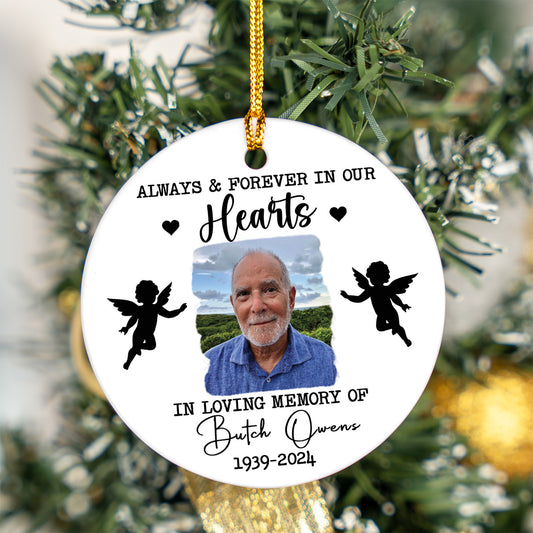 Custom Photo Memorial Ornament, Dad Remembrance Ceramic Ornament, Memorial Day Acrylic Ornament, Dad Loss Ornament, Funeral Ornaments