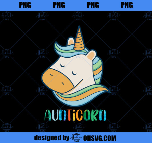 Aunticorn Unicorn Cute Aunt Apparel From Kids Baby Niece  PNG, Magic Unicorn PNG, Unicorn PNG