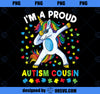 Autism Awareness Dabbing Unicorn Boy Proud Autism Cousin PNG, Magic Unicorn PNG, Unicorn PNG