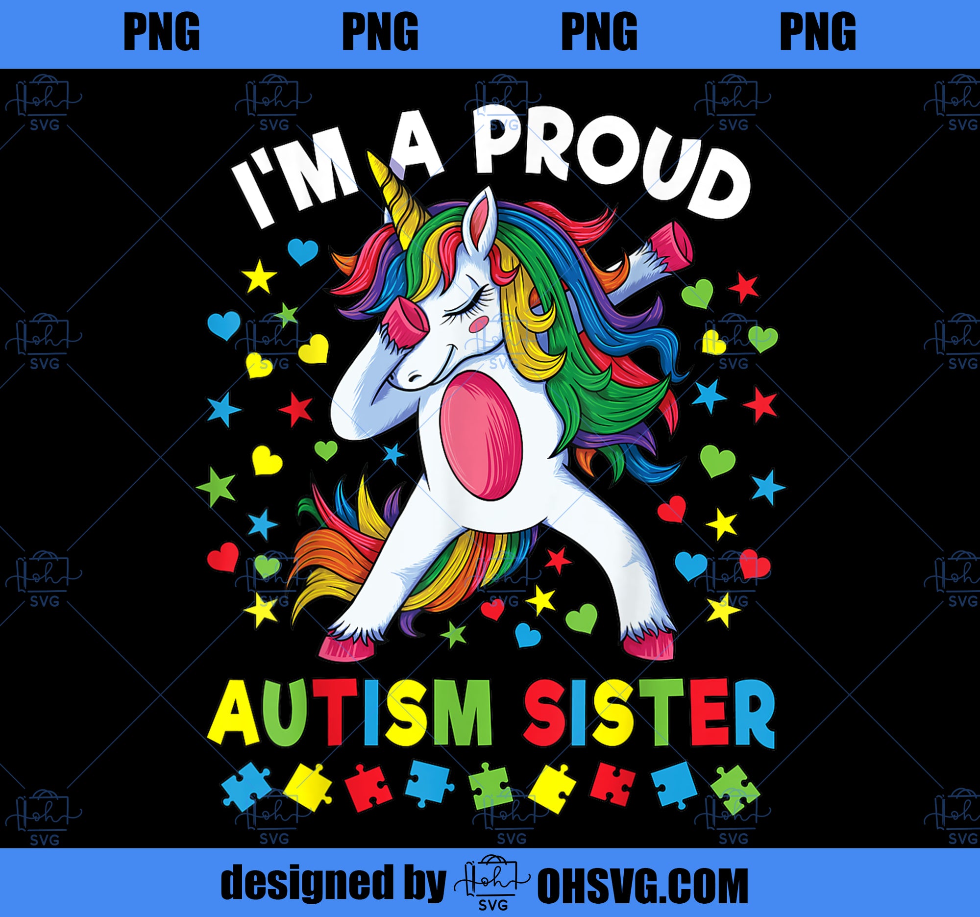 Autism Awareness Dabbing Unicorn Girl Proud Autism Sister  PNG, Magic Unicorn PNG, Unicorn PNG