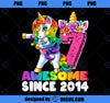 Awesome Since 2014 Flossing Unicorn 7th Birthday Gift Girls PNG, Magic Unicorn PNG, Unicorn PNG