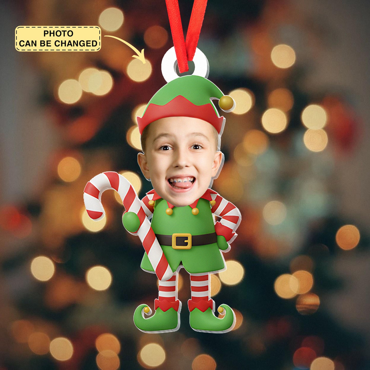 Personalized Baby Christmas Ornament, Custom Photo Ornament with Name, Cute Santa Snowman & Elf Design, Baby’s First Christmas Gift 2025