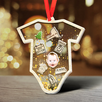 Baby's First Christmas Ornament, Baby 1st Christmas Ornament, Custom Baby Name, Custom Newborn Gift, 4D Shake Babies Ornament, Baby Keepsake