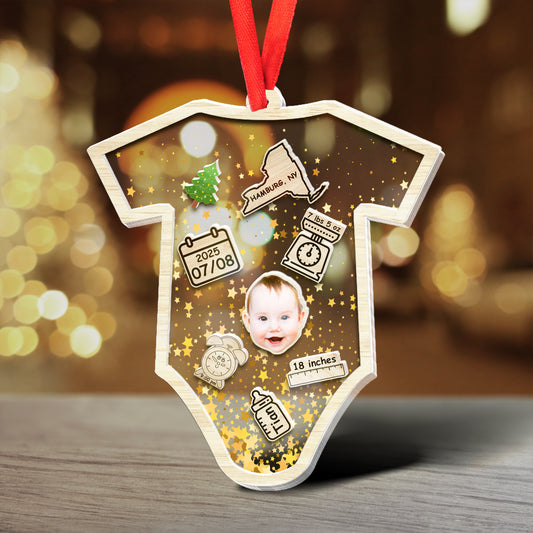 Baby's First Christmas Ornament, Baby 1st Christmas Ornament, Custom Baby Name, Custom Newborn Gift, 4D Shake Babies Ornament, Baby Keepsake