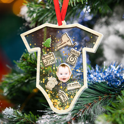 Baby's First Christmas Ornament, Baby 1st Christmas Ornament, Custom Baby Name, Custom Newborn Gift, 4D Shake Babies Ornament, Baby Keepsake