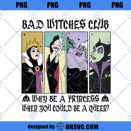 Bad Witches Club Png, Witch Png, Halloween Coffee Png, Halloween Png, Retro Halloween Png, Spooky Season Png, Trendy Halloween Png