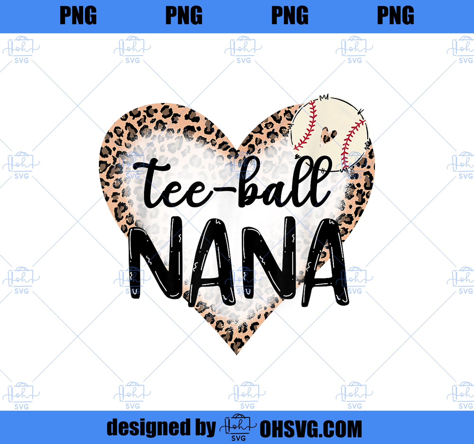 Ball Nana Leopard Print Heart Ball Mom Mother_s Day PNG, Mom PNG, Mothers Day PNG