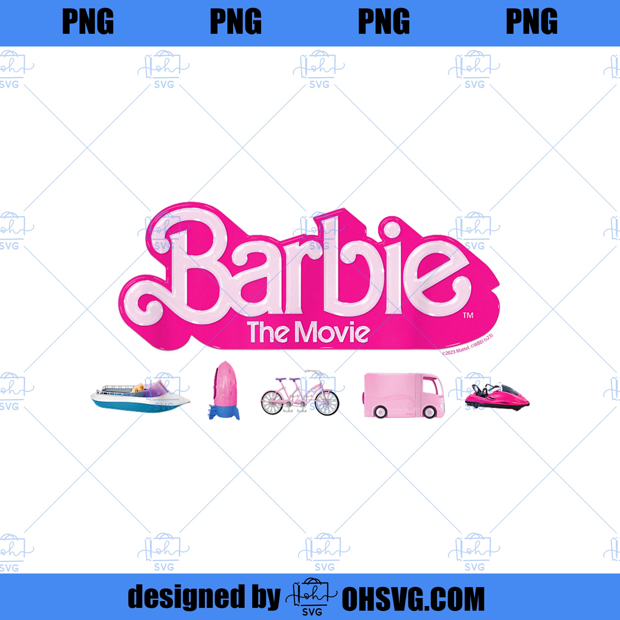 Barbie The Movie Transportation Vehicles PNG, Movies PNG, Barbie PNG