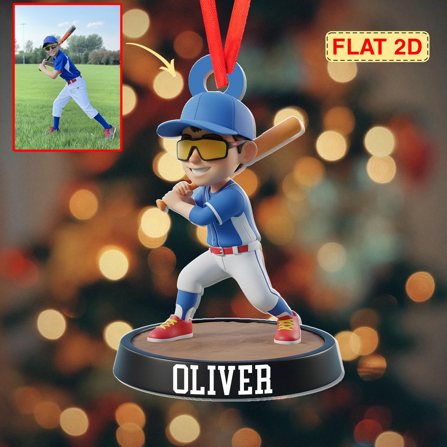 Baseball Kid Acrylic Ornament - Custom Photo Gifts For Baseball Lovers