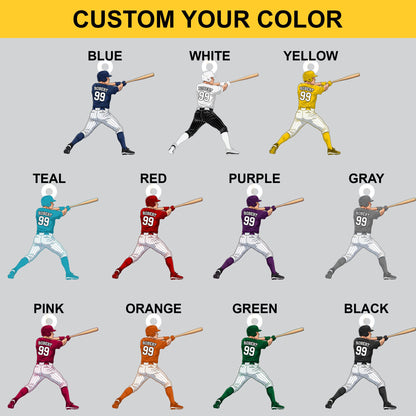 Personalized Baseball Player Christmas Ornament • Custom Name and Number Sports Gift