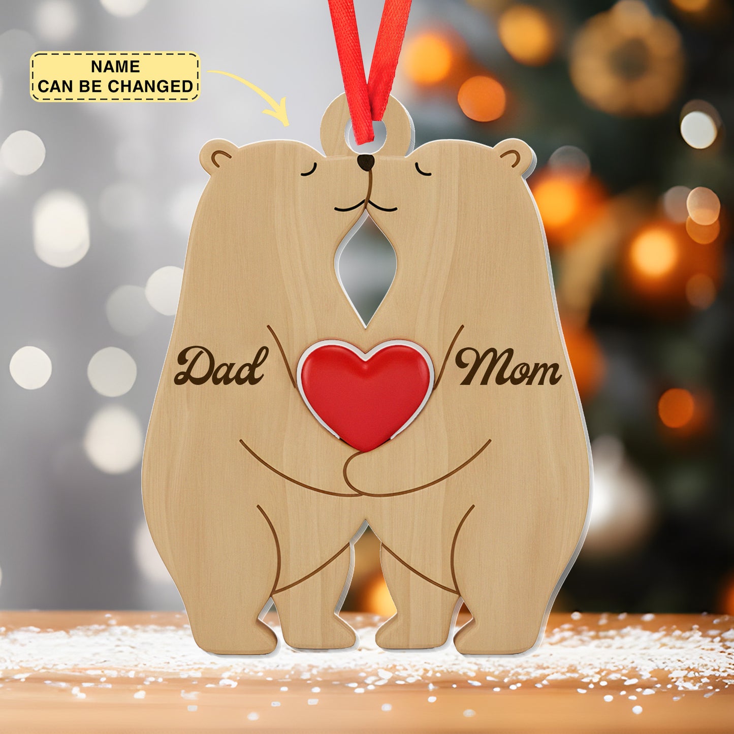 Bear Family 2025 Christmas Ornament, Ornament With Family Member Name, Custom Christmas Keepsake, Xmas Tree Decor