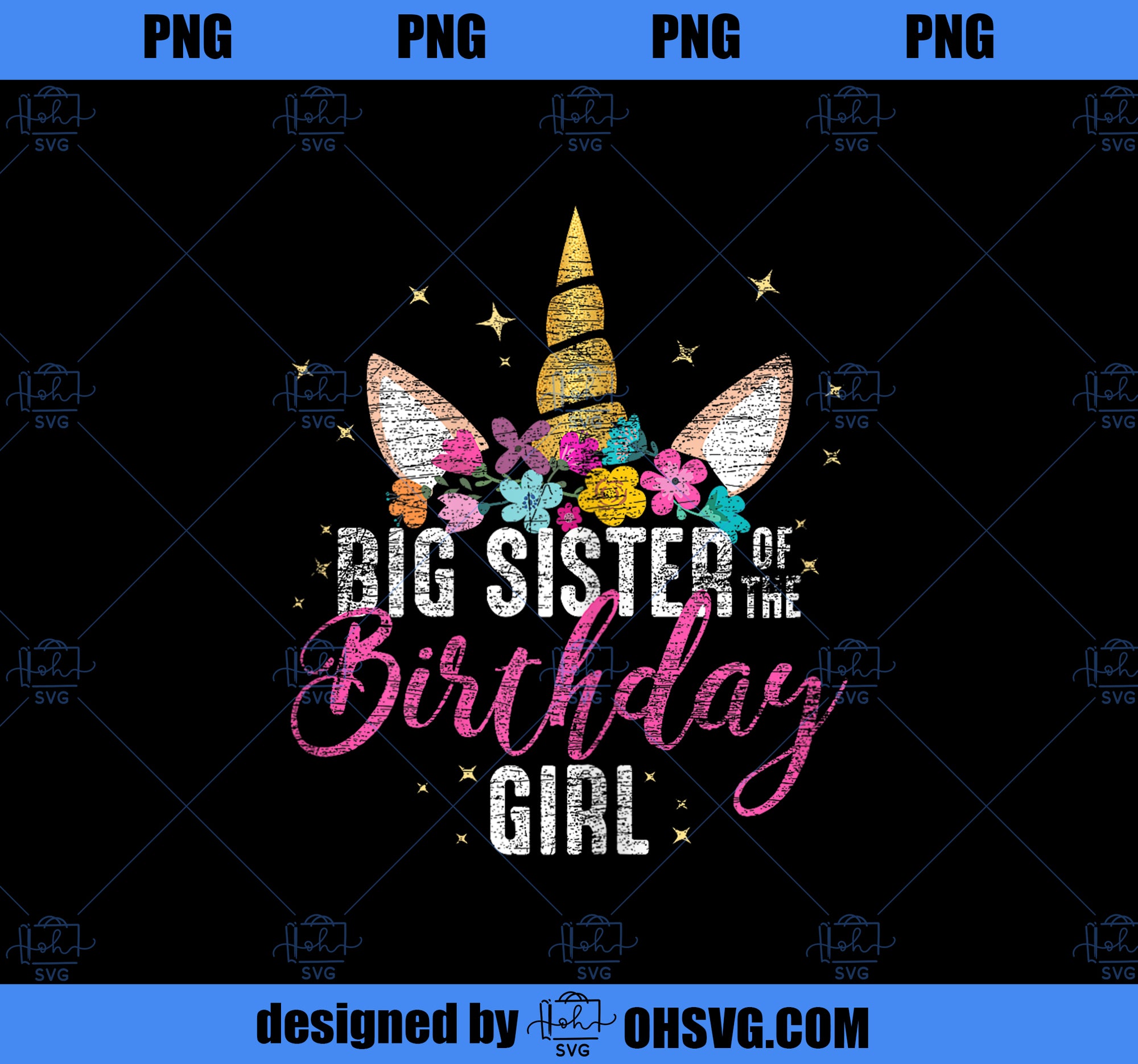 Big Sister Of The Birthday Girl Sister Gift Unicorn Birthday PNG, Magic Unicorn PNG, Unicorn PNG