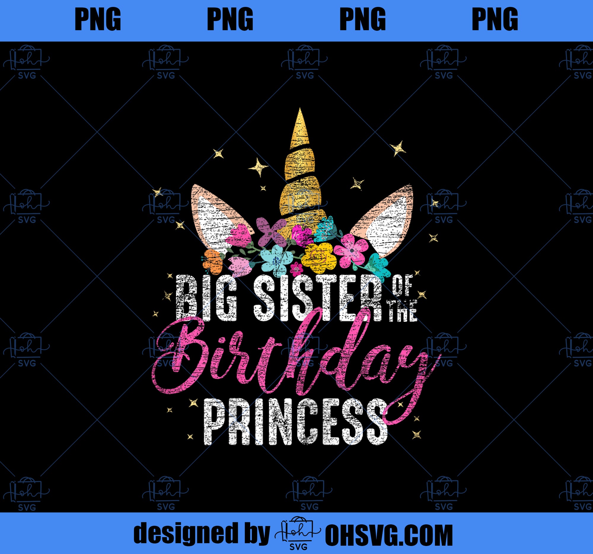 Big Sister Of The Birthday Princess Gift Unicorn Birthday PNG, Magic Unicorn PNG, Unicorn PNG