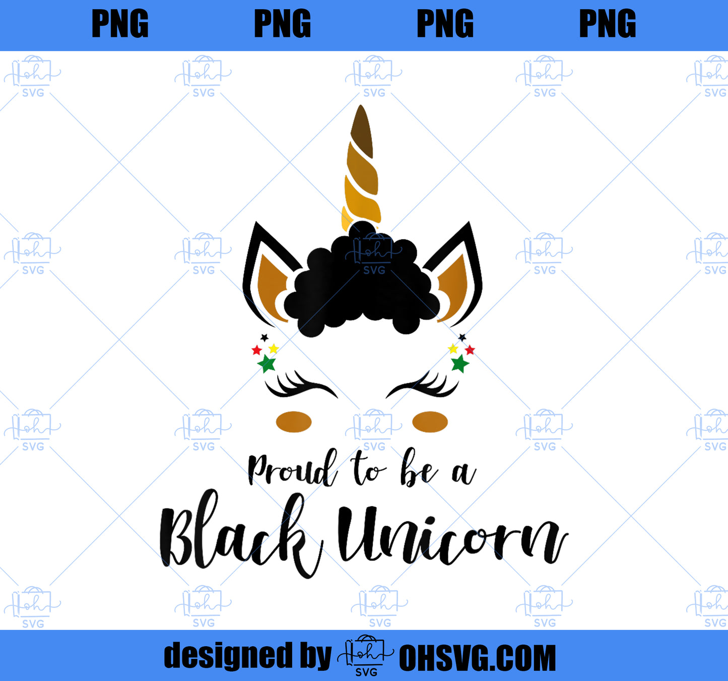 Black Unicorn AfricanAmerican Afro Girls tee PNG, Magic Unicorn PNG, Unicorn PNG