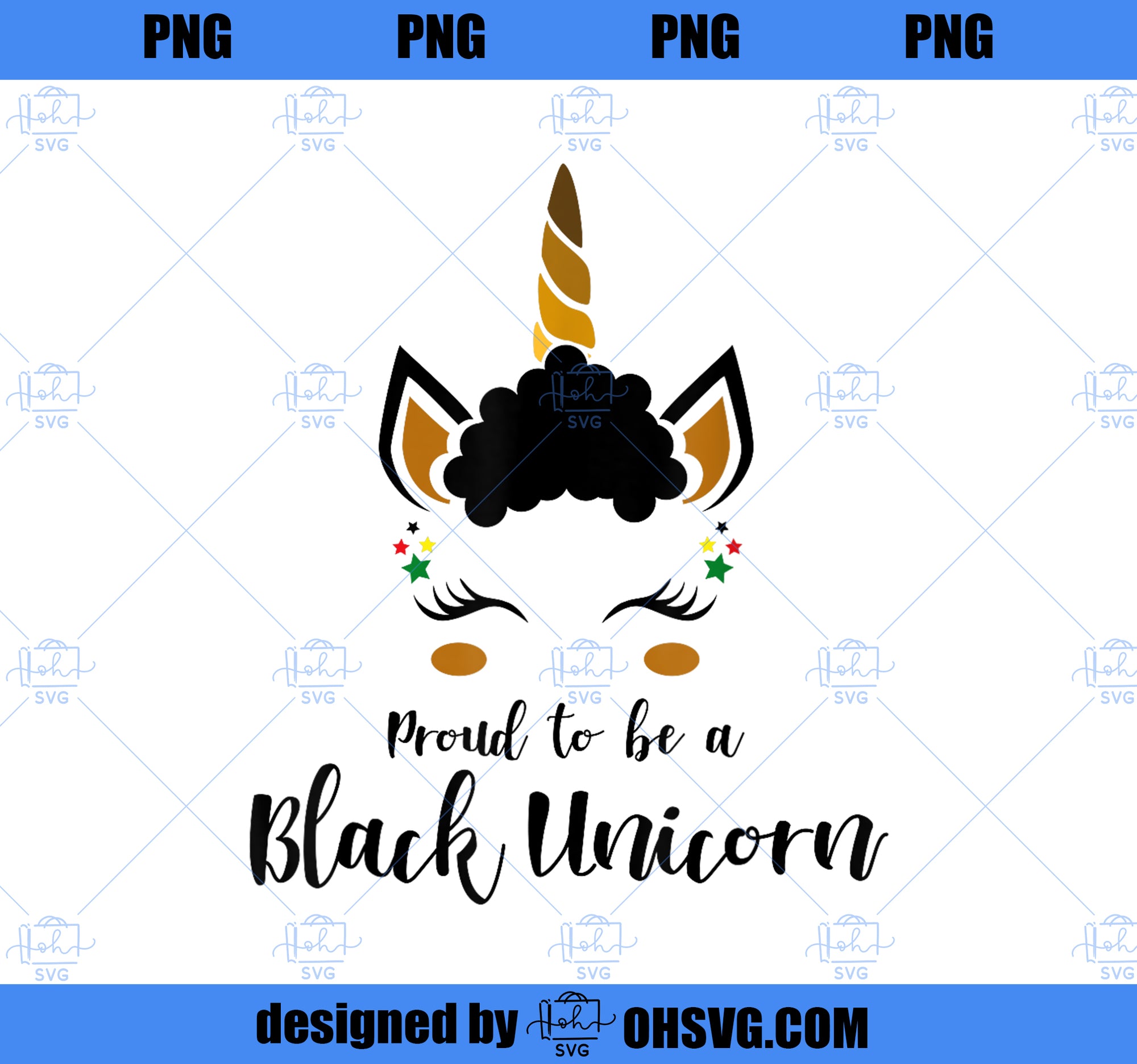 Black Unicorn AfricanAmerican Afro Girls tee PNG, Magic Unicorn PNG, Unicorn PNG