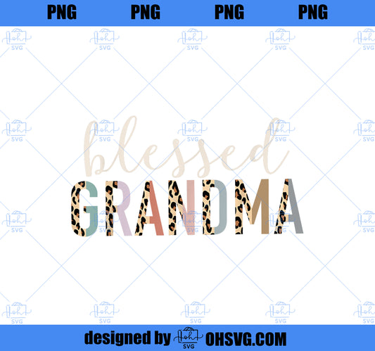 Blessed Grandma Cute Leopard Print PNG, Mom PNG, Mothers Day PNG