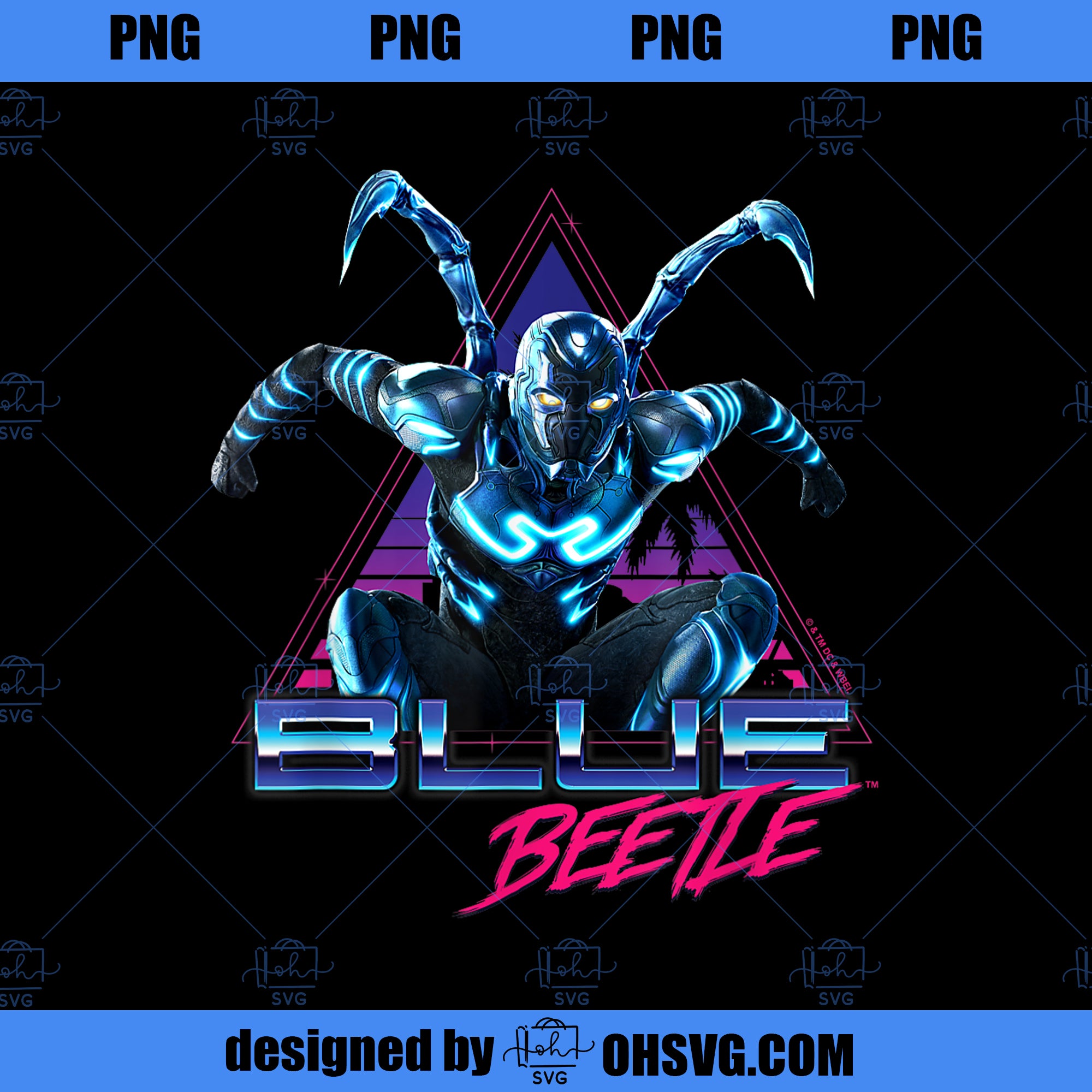 Blue Beetle Movie Leaping Triangle PNG, Movies PNG, Blue Beetle PNG