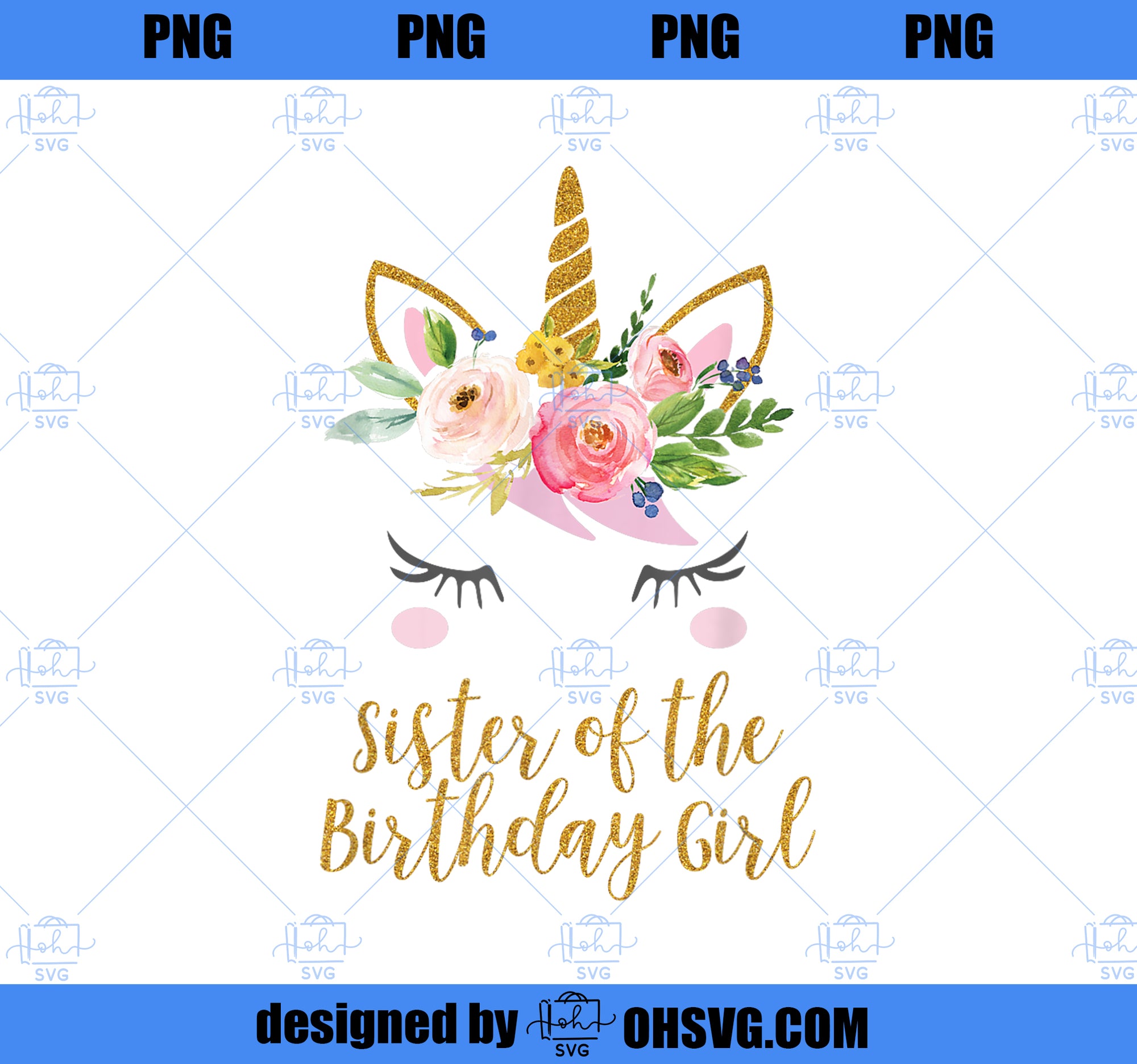 Boho Sister of the Birthday Girl Unicorn Sister Shirt PNG, Magic Unicorn PNG, Unicorn PNG