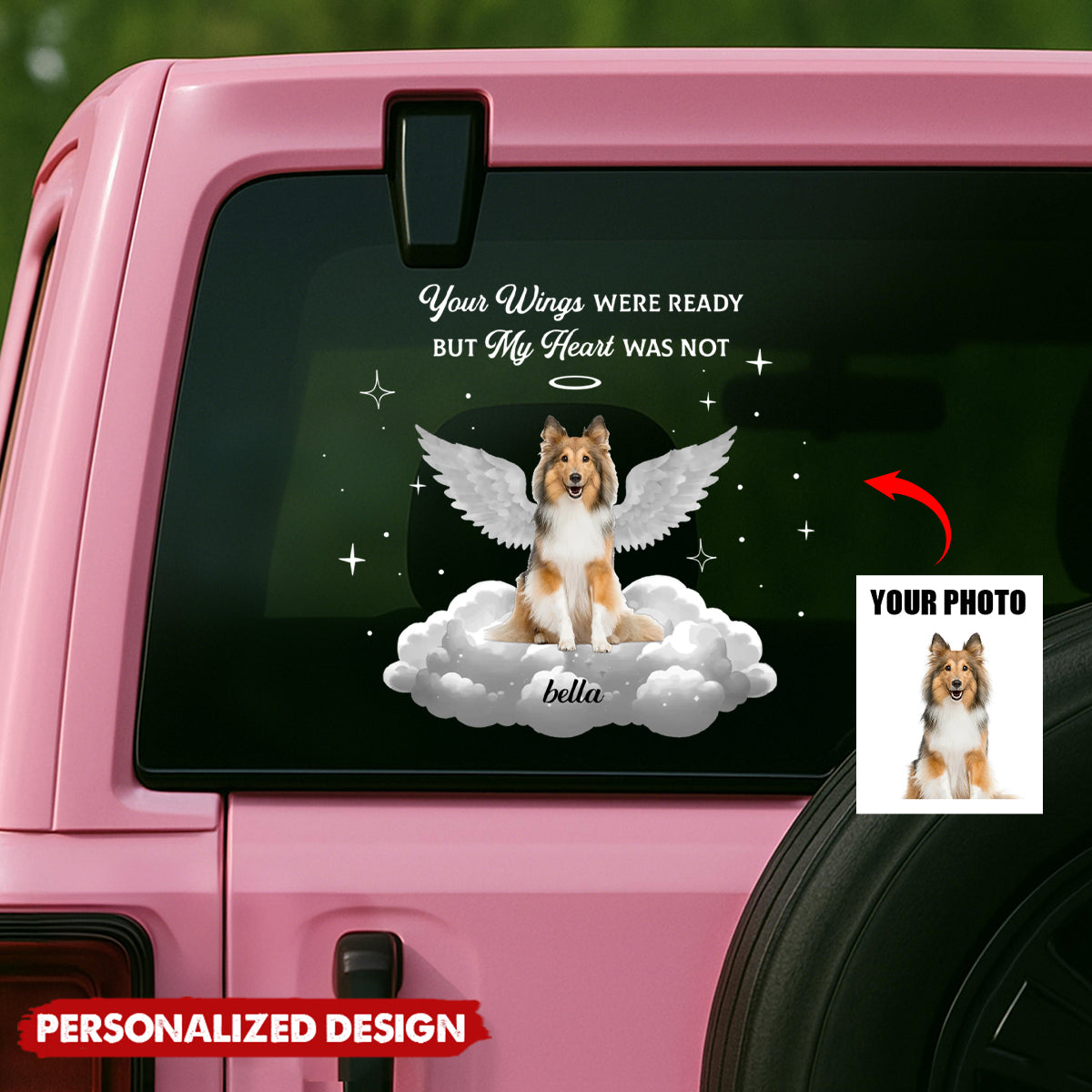 You Let Paw Prints on My Heart Personalized Memorial Car Window Decal Sticker