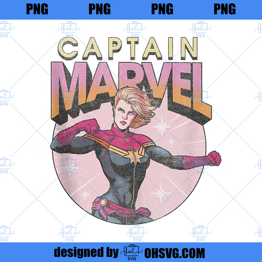 Captain Marvel Distressed Vintage Circle Logo PNG, Marvel PNG, Captain Marvel PNG