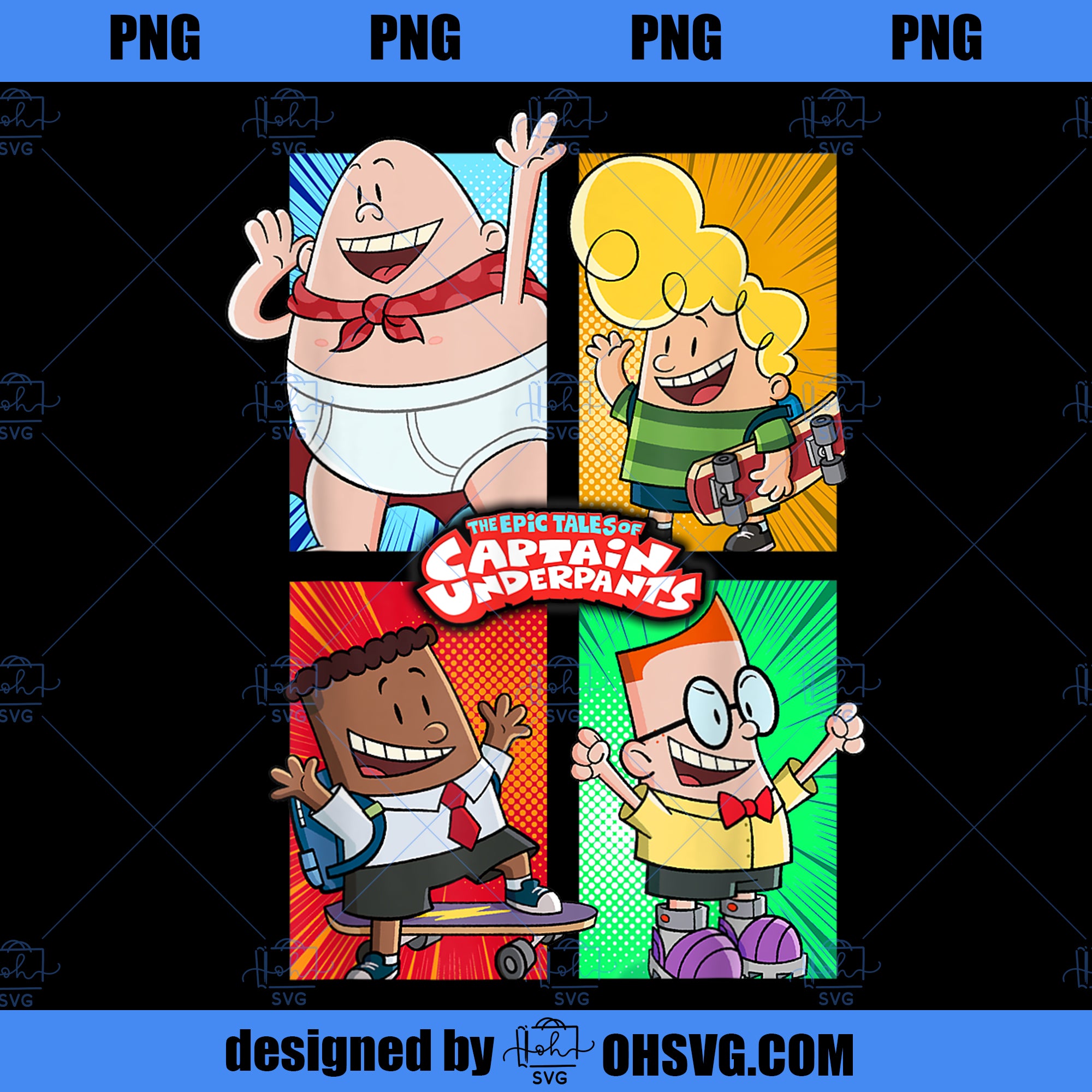 Captain Underpants The First Epic Movie 4 Square Friends PNG, Movies PNG, Captain Underpants PNG